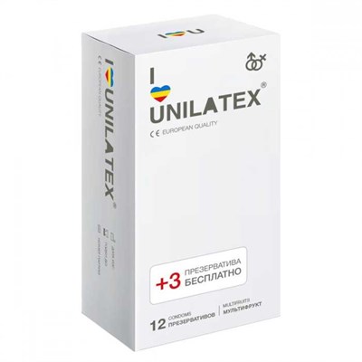 Презервативы Unilatex Multifruits ароматизированные цветные, 15 шт