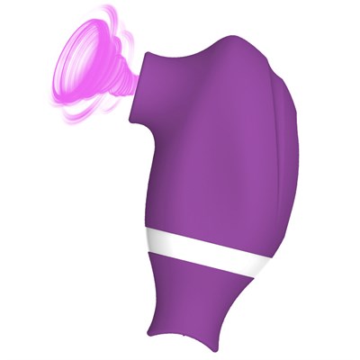 Вакуум-волновой стимулятор клитора с вибро-язычком, фиолетовый