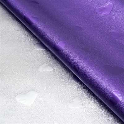 Упаковочная пленка 'Сердца', цвет фиолетовый, 50 х 70 см