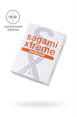 Презервативы Sagami Xtreme классика сверхтонкий латекс 0,04мк, 3шт