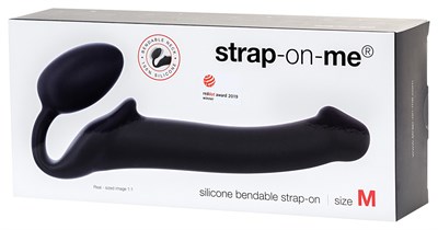 Безремневой страпон Strap-On-Me гнущийся черный, М