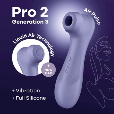 Вакуумный стимулятор клитора Satisfyer Pro 2 Generation 3 with Liquid Air, лиловый