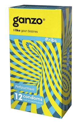 Презервативы Ganzo Ribs ребристые, 12шт 00000002815