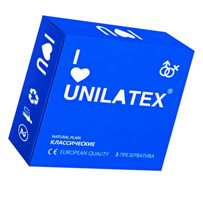 Презервативы Unilatex Natural Plain гладкие классические, 3 шт 00001308872