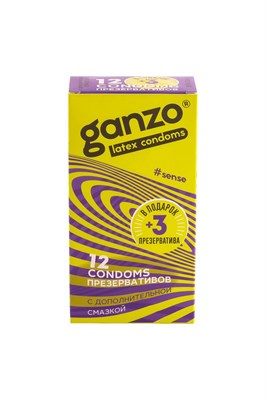 Презервативы Ganzo Sense тонкие с дополнительной смазкой, 15шт 00001309776