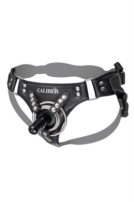 Трусики для страпона RealStick CALIBER экокожа, черные 00001310040