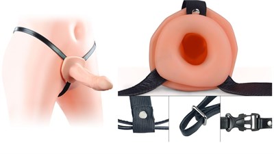 Полый страпон Unisex Hollow Strap On, 6.5', телесный, 18,2*4,2см 00001309559