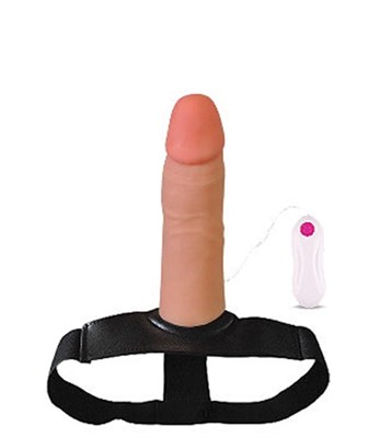 Вибро-страпон полый Top-notch из киберкожи, 12 режимов 00001309620