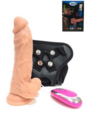 Страпон Mars Dildo Harness Series с вибрацией, 18,5*3,8 см 00001309639