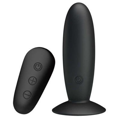 Вибропробка на присоске с пультом Mr.Play, 12 режимов, USB, черный силикон, 3,3x11 см 00001307414