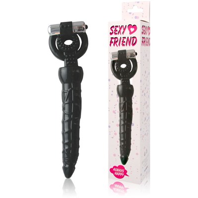 Вибронасадка Sexy Friend для двойного проникновения черная 18см 00000117188