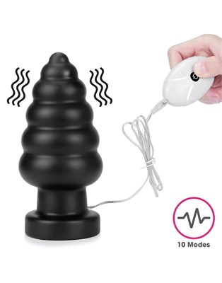 Анальная вибро-пробка Vibrating Anal Rigger чёрная, 18*8,3 см 00001309557