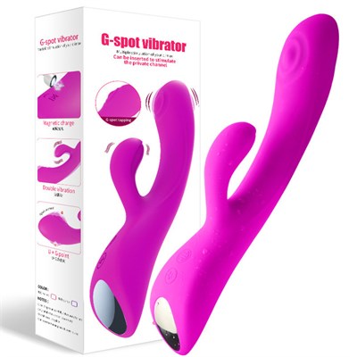 Вибратор-кролик с пульсирующей головкой G-spot малиновый силикон 00000116393