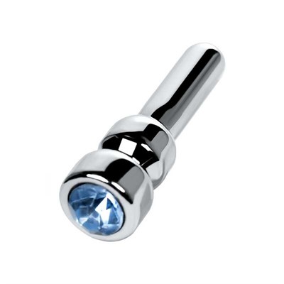 Уретральный плаг со стразом малый, ToyFa Metal, серебристый, 5*1,3 см 00001308054