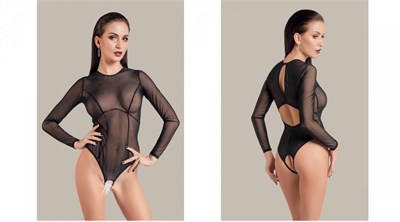 Эротическое боди Waname Apparel с рукавами черное, 50-52 00001307900