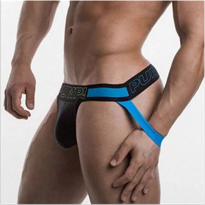 Мужские трусы джоки PUMP! черные с синими лямками, XL 00001309987