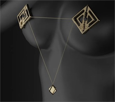 Зажимы для сосков Lockink Lasso, золотой 00001309522