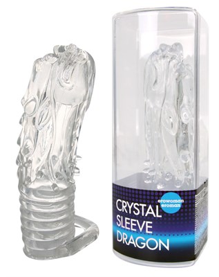 Насадка на пенис закрытая Crystal Sleeve Dragon, прозрачная 00000117023