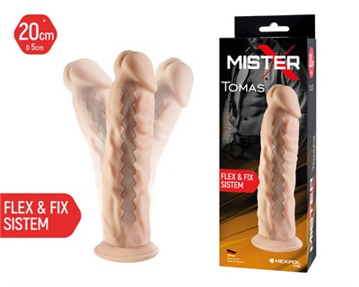 Фаллос гибкий Mister-X Tomas с присоской без мошонки, 20 *5 см 00001307760