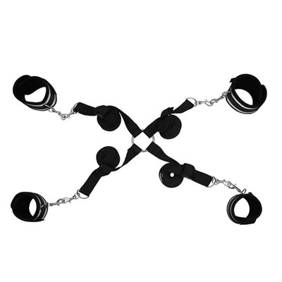 Набор для фиксации крестообразный Struggle My Bed Restraints, черный 00001308408