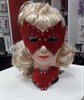 Комплект "Летучая мышь" маска+ошейник, двусторонний красно-черный из замши - фото 42824