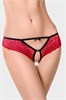 Трусики с доступом Erolanta Lingerie ружевные красно-черные, 46-48 - фото 44025