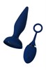 Анальная вибровтулка O'play Unico с пультом ДУ, синий силикон, 13,5см - фото 46963