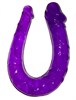Двухголовый загнутый фаллос, фиолетовый гель - фото 47535