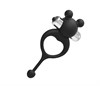Эрекционное вибро-кольцо Mickey с хвостиком, черный силикон - фото 49608