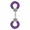 Металлические наручники с меховой обивкой Beginner's Handcuffs Furry, фиолетовые - фото 51540
