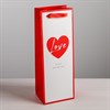 Пакет подарочный 'LOVE For you' бело-красный, 13?36?10см - фото 53666