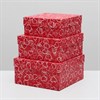 Коробка подарочная 'Сердечки на красном', 19 ? 19 ? 9,5 см. - фото 53707