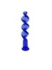 Дилдо в форме спирали, стекло синее, 17*3 см - фото 54962
