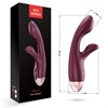 Вибратор кролик EVE series Kelly с подогревом, 7 режимов, бордовый силикон 00001308999 - фото 55528